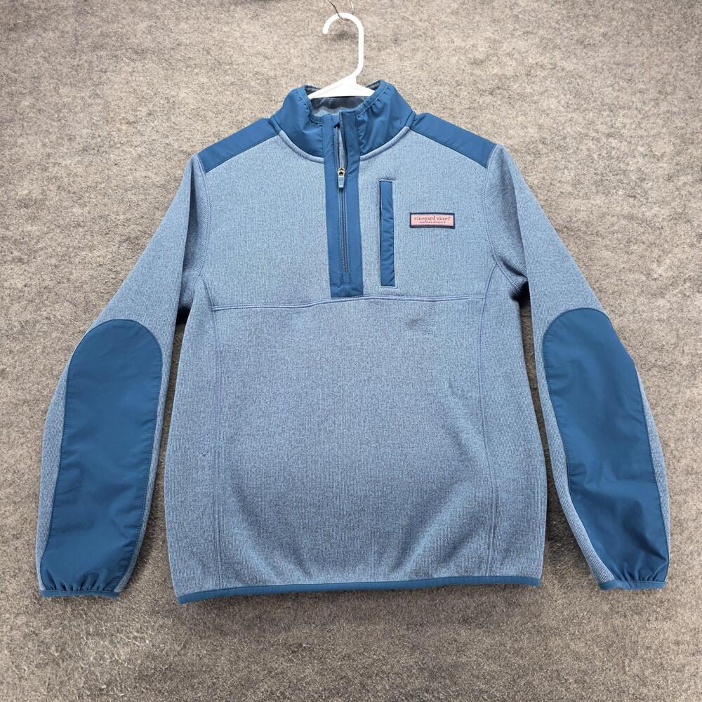 Vineyard Vines Pullover Womens XS Half Zip Fleece Jacket Elbow Patch Outdoor